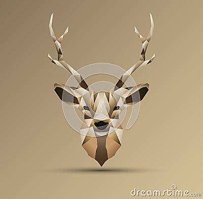 Polygonal low poly deer design Vector Illustration