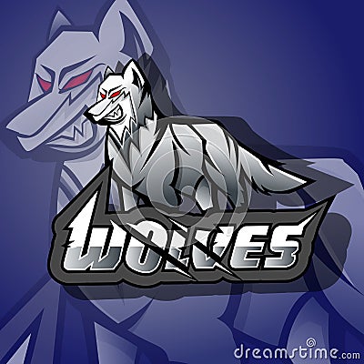 Angry wolves mascot esports logo Vector Illustration