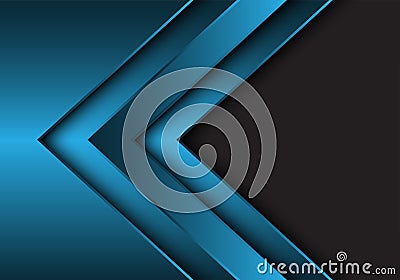 Abstract blue metallic arrow direction with grey blank space design modern futuristic background vector Vector Illustration