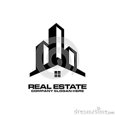 Roof And Real Estate Property Logo Vector Illustration