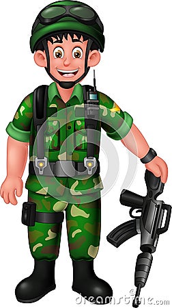 Funny Soldier Cartoon Stock Photo