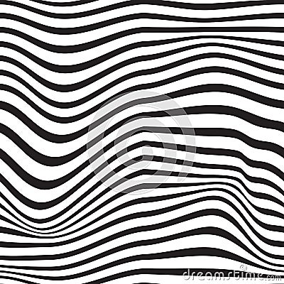 Pattern wavy zebra lines Vector Illustration
