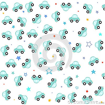 Cute animals driving cars pattern Vector Illustration