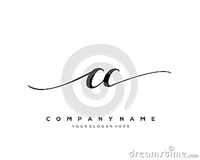 CC initial handwriting logo template vector. Vector Illustration