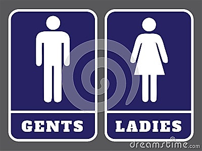 Ladies and Gents washroom sign Vector Illustration