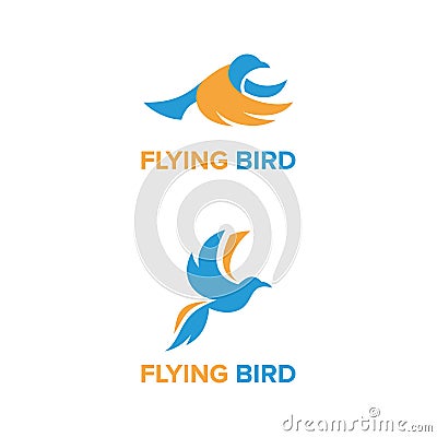 Elegant Flying Bird Colorful Logo Vector Illustration