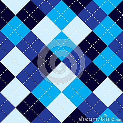 Argyle Pattern Blue. Argyle Plaid Pattern. Vector Illustration