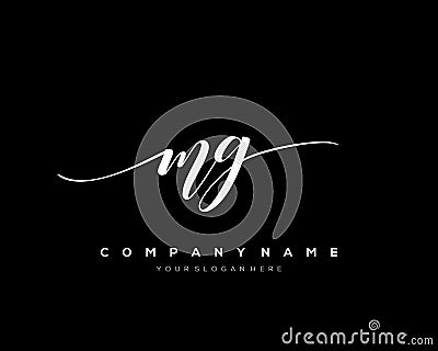 MG initial handwriting logo template vector. Vector Illustration