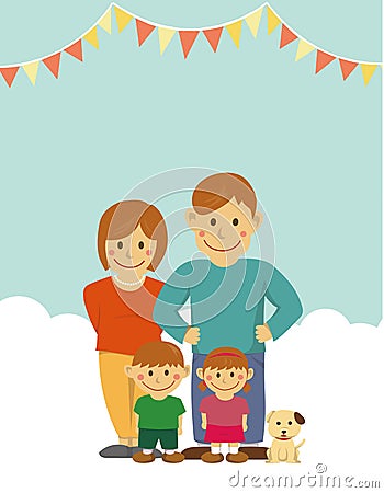 Nuclear family vector illustration / text space Vector Illustration