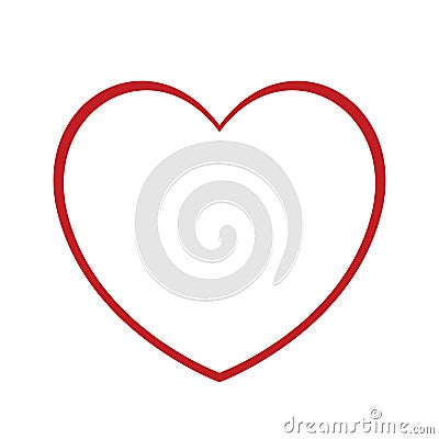 Heart icon, line vector. Outline love symbol. Cartoon Illustration