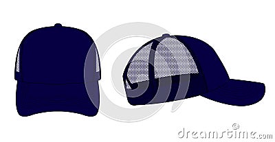 Trucker cap , mesh cap template illustration / blue Vector Illustration