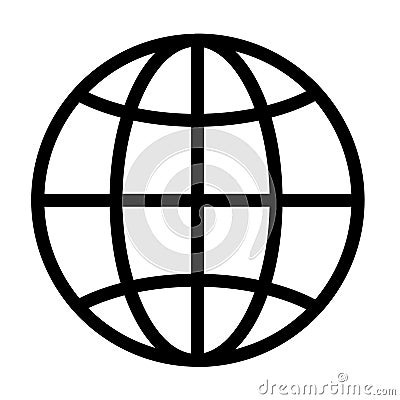 Thin line sharp vector icon / world, earth, network, map Vector Illustration