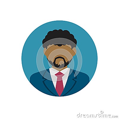 Faceless business man avatar illustration / circle Vector Illustration