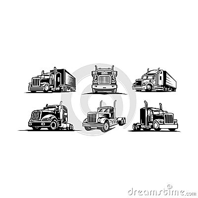 Tow Truck Trailer Transportation american Vector Illustration