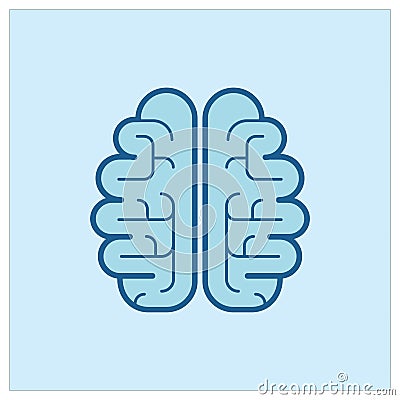 Brain Simple Blue Health Icon Vector Ilustration Vector Illustration