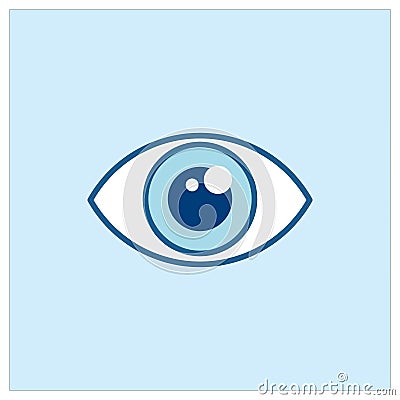 Eye Simple Blue Health Icon Vector Ilustration Vector Illustration