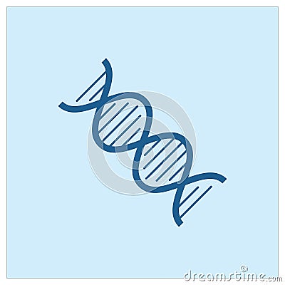 DNA Simple Blue Health Icon Vector Ilustration Vector Illustration
