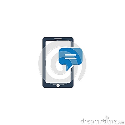 Mobile Chatting icon. Love message icon. Mobile Chat, Message, smart phone, sms icon Vector Illustration