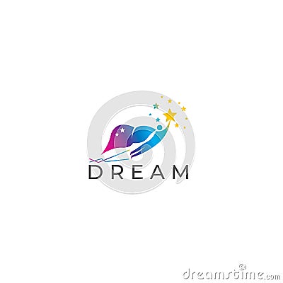 Dream vector logo design. Sweet dreams illustration Vector Illustration