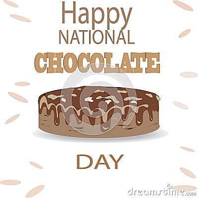 Happy National Chocolate Day Sign Vector Illustration