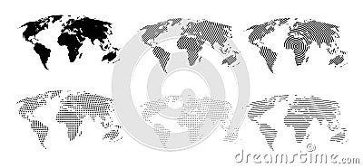 PrintWorld map, detailed country map of the world, gray template for annual report format, business, infographic, global tourism - Vector Illustration