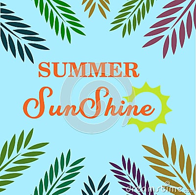 Summer holidays wallpaper background, summer sunshine vector ilustration design Vector Illustration