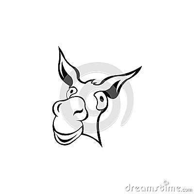 donkey cute animal cartoon character Vector Illustration