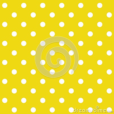 Yellow polka dot seamless pattern Vector Illustration