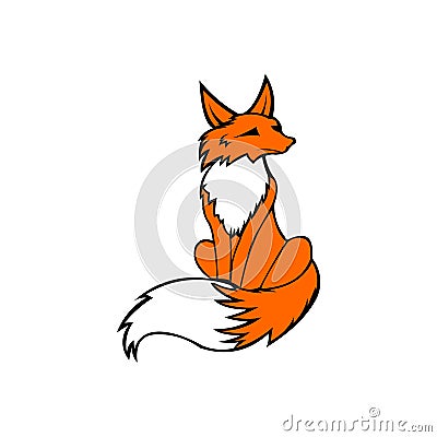 Fox Amusing cartoon character logo vector Vector Illustration