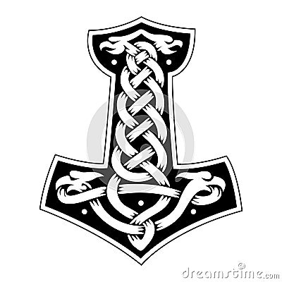 Mjolnir Pagan Heathen Celtic Thor Vector Illustration