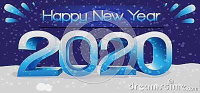 Happy new years 2020 neon 3d premium vector design Stock Photo