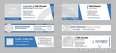 Email Signature Templates Vector Illustration