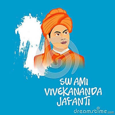 Swami Vivekananda Jayanti Cartoon Illustration