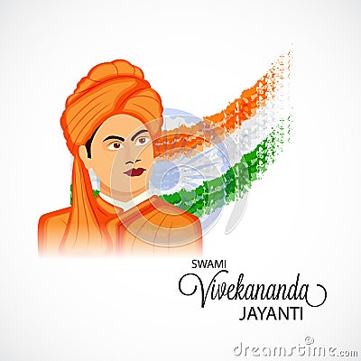 Swami Vivekananda Jayanti Cartoon Illustration