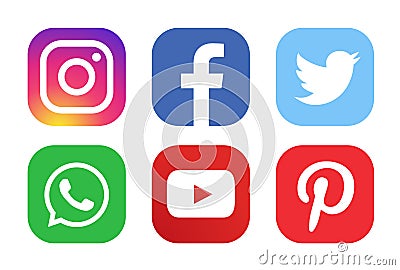 Social media icon set. Vector Illustration