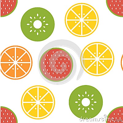 Fruits wallpaper art design vector illustration seamless, vector tropical seamless, fruit summer design for textile, poster, banne Vector Illustration