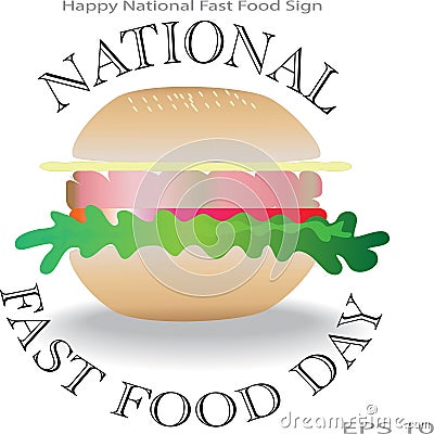 Happy National Fast Food Day Sign and concept Logo Vector Illustration