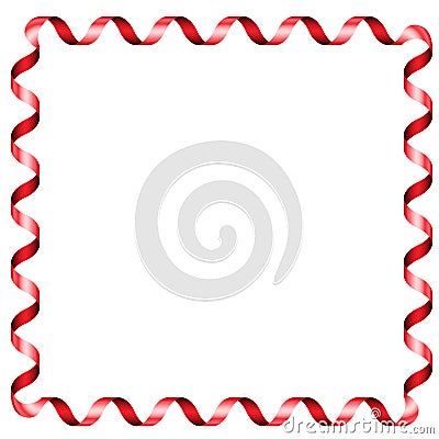 Festive Serpentine Ribbons Frame Vector Illustration