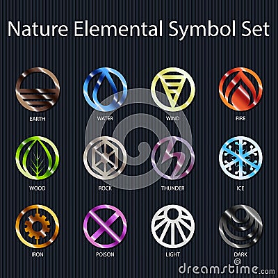 Nature Elemental Symbol Set - Vector Vector Illustration