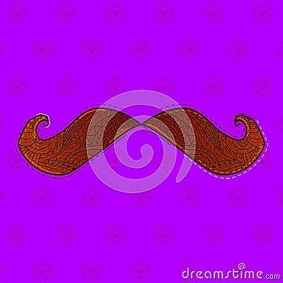 Vector design of desi indian art style mustache. Stock Photo