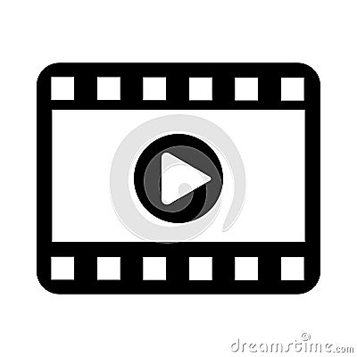 Play video icon in flat style. Movie icon. Vector Illustration