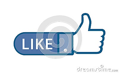 Facebook thumb like button. Vector Illustration