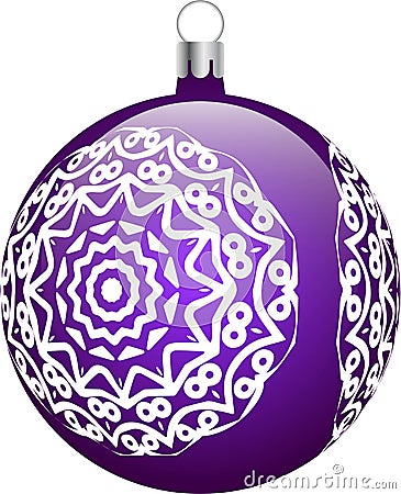 Christmas violet decoration with snowflake Vector Illustration