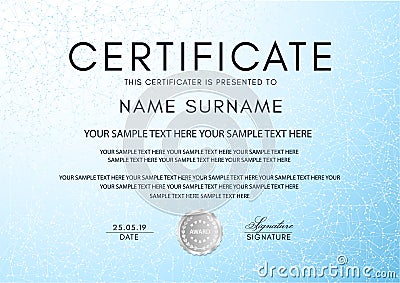 Certificate vector template background Vector Illustration