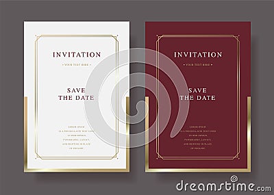 Luxury vintage golden vector invitation card template Vector Illustration