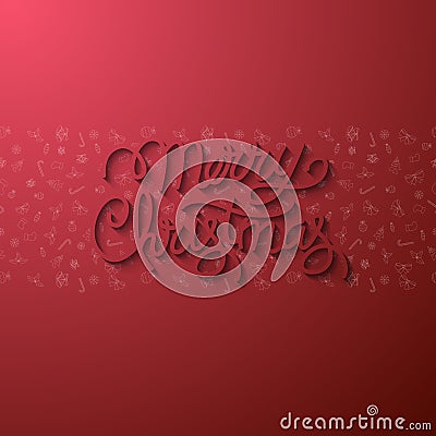 Festive Holiday Hand Lettered Merry Christmas Typography Design Vector Illustration