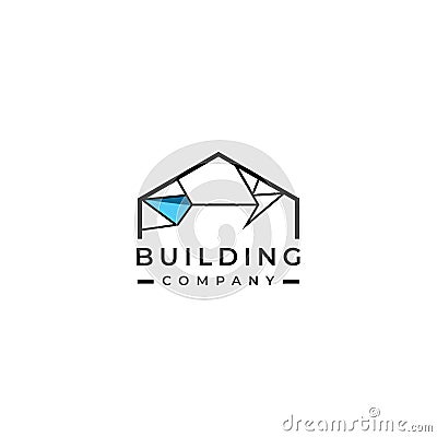 Building company vector logo. Building icon. Geometric real estate logo. Properties emblem Vector Illustration