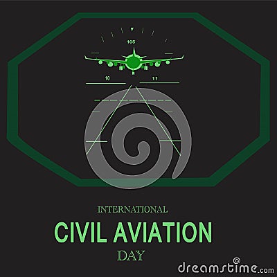 International Civil Aviation Day Sign Vector Illustration