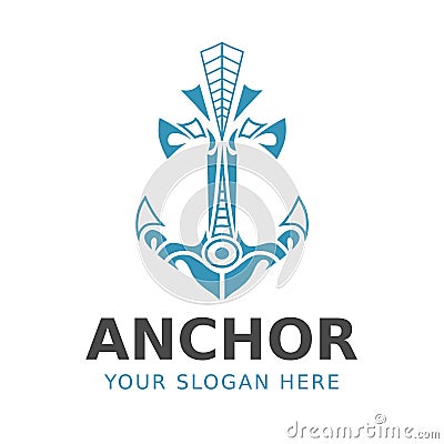 Anchor logo inspiration. Icon, emblem, design, vector illustration Vector Illustration
