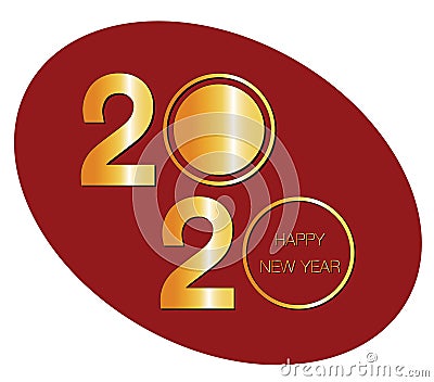 Flat calendar year 2020 icon. Happy New year. Happy New Year 2020. Vector Illustration